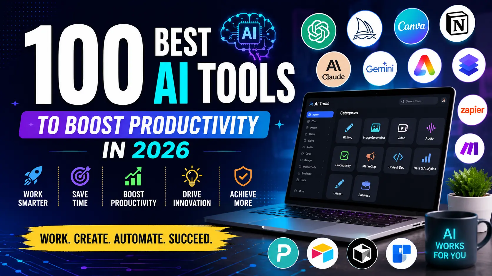 100 Best AI Tools to Boost Productivity in 2026